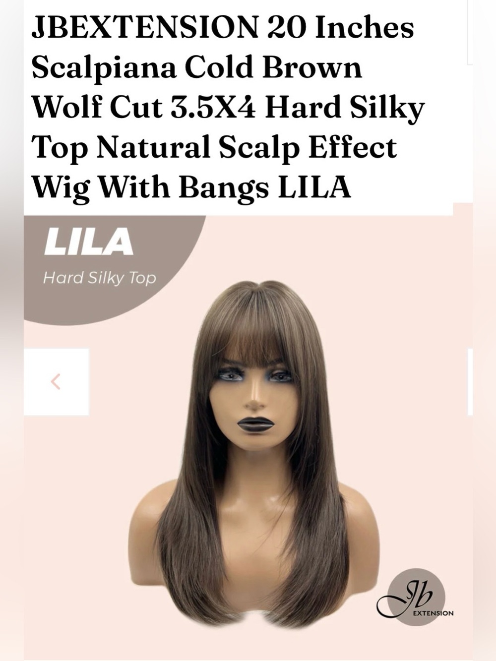 Hard Silky Top Wolf Cut Wig with Bangs - Cold Brown